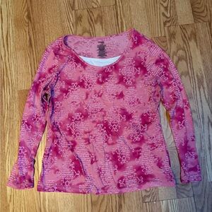 Danskin Now Pink Patterned Long Sleeve Top